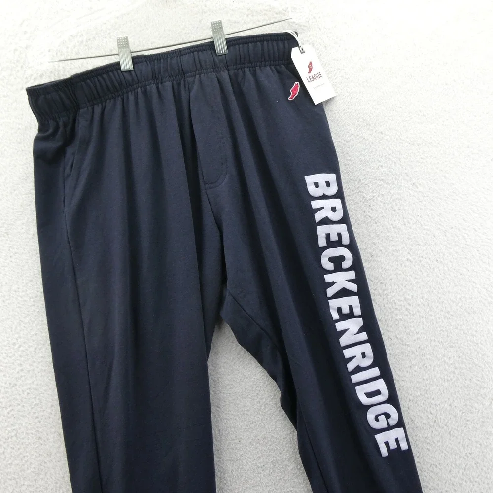 League Joggers Mens Large Breckenridge Navy‎ Blue Athletic Training Pants NWT